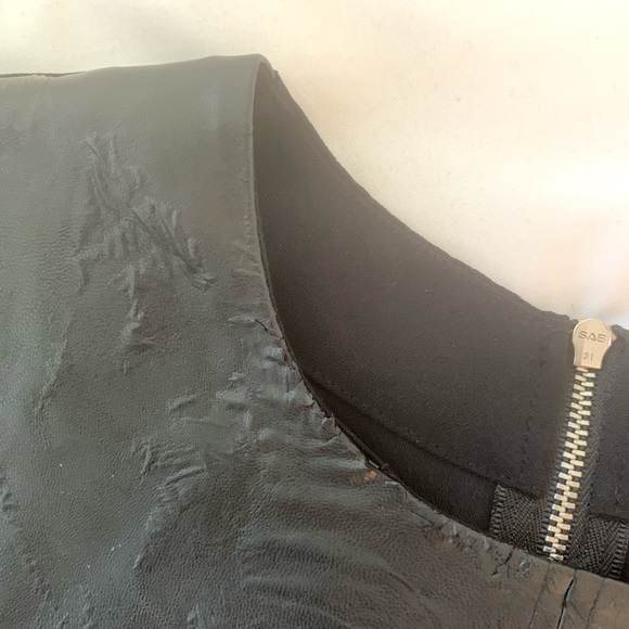 H&M Black Leather Short Sleeve Top With Solid Back - Picture 5 of 14